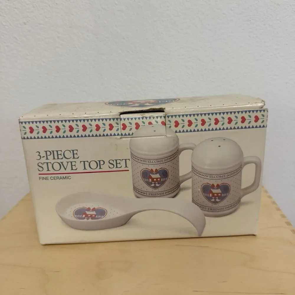 Vintage Baker Hart And Stuart 3 Pc Stove Top Set Country Cottage Core